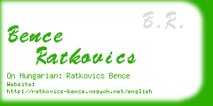 bence ratkovics business card